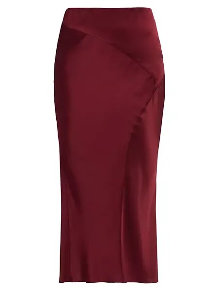 Юбка миди из эластичного шелка Sorelle Veronica Beard, темно-бордовый