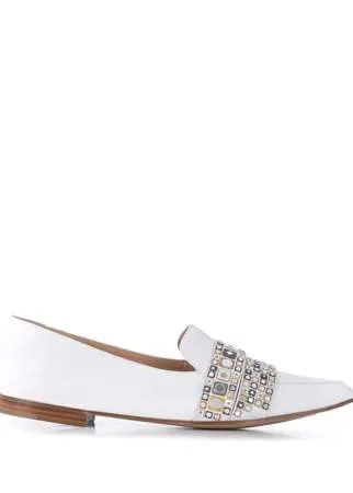 Casadei лоферы с эффектом металлик