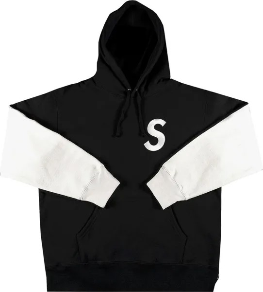 Толстовка Supreme S Logo Split Hooded Sweatshirt 'Black', черный