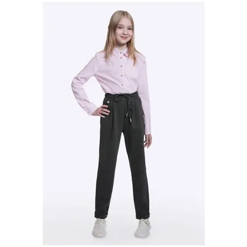 Школьные брюки  Шалуны, классический стиль, карманы, пояс на резинке, размер 36, 146, черный