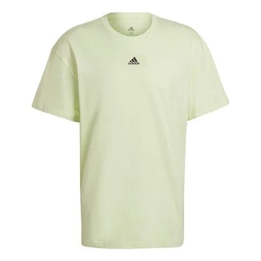 Футболка Men's adidas Solid Color Logo Athleisure Casual Sports Short Sleeve Green T-Shirt, мультиколор
