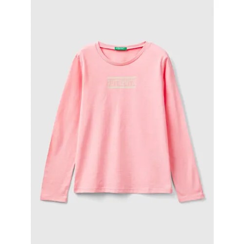 Лонгслив UNITED COLORS OF BENETTON, размер 150 (XL), розовый