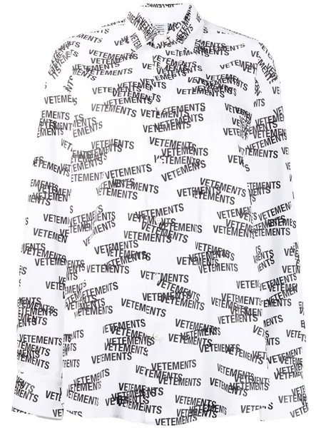 VETEMENTS рубашка оверсайз с логотипом
