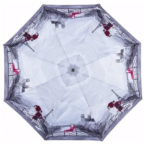 Мини-зонт Guy de Jean, купол 99 см., 8 спиц, для женщин, серый