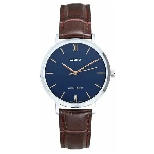Наручные часы CASIO Collection, синий, коричневый