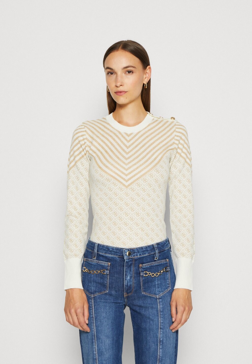 Свитшот Guess RENEE, цвет cream white