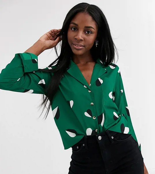 Блузка с абстрактным принтом сердец Wednesday's Girl-Зеленый