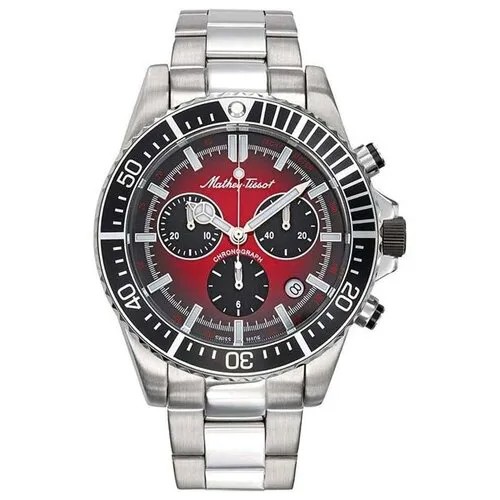 Наручные часы Mathey-Tissot Mathy Швейцарские H908CHAR с хронографом, серебряный