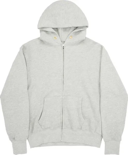 Худи Les Tien Cropped Zip Hoodie 'Heather Grey', серый