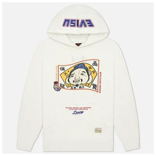 Мужская толстовка Evisu Heritage Embroidered Godhead Flag & Darumas Hoodie белый , Размер M