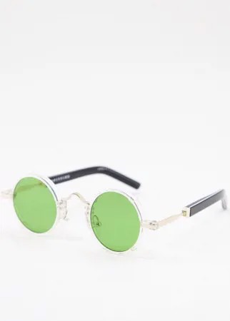 Круглые солнцезащитные очки в стиле унисекс с зелеными линзами Spitfire Euph 2-Прозрачный