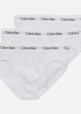 Комплект мужских трусов Calvin Klein Underwear 3-Pack Hip Brief, цвет белый, размер S