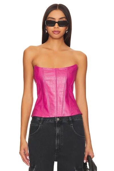 Топ Camila Coelho Kaira Leather, цвет Hot Pink