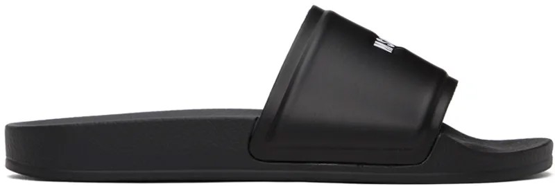 Черные шлепанцы с микро-логотипом MSGM