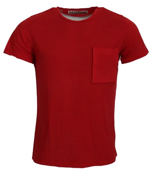 Футболка MADSON Красный вискозный повседневный пуловер с круглым вырезом IT48/US38/M Рекомендуемая розничная цена 120 долларов США