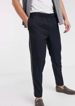 Серые зауженные брюки в клетку Burton Menswear-Черный цвет