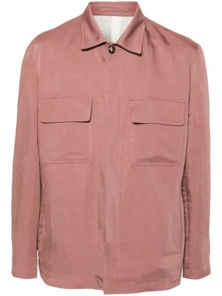 Lardini куртка-рубашка с косым воротником, розовый