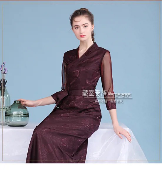 Благоприятный XiZang Тибетский Внутренняя Монголия высокое качество bola 5 цветов для элегантных женщин 4 сезона платье zangfu