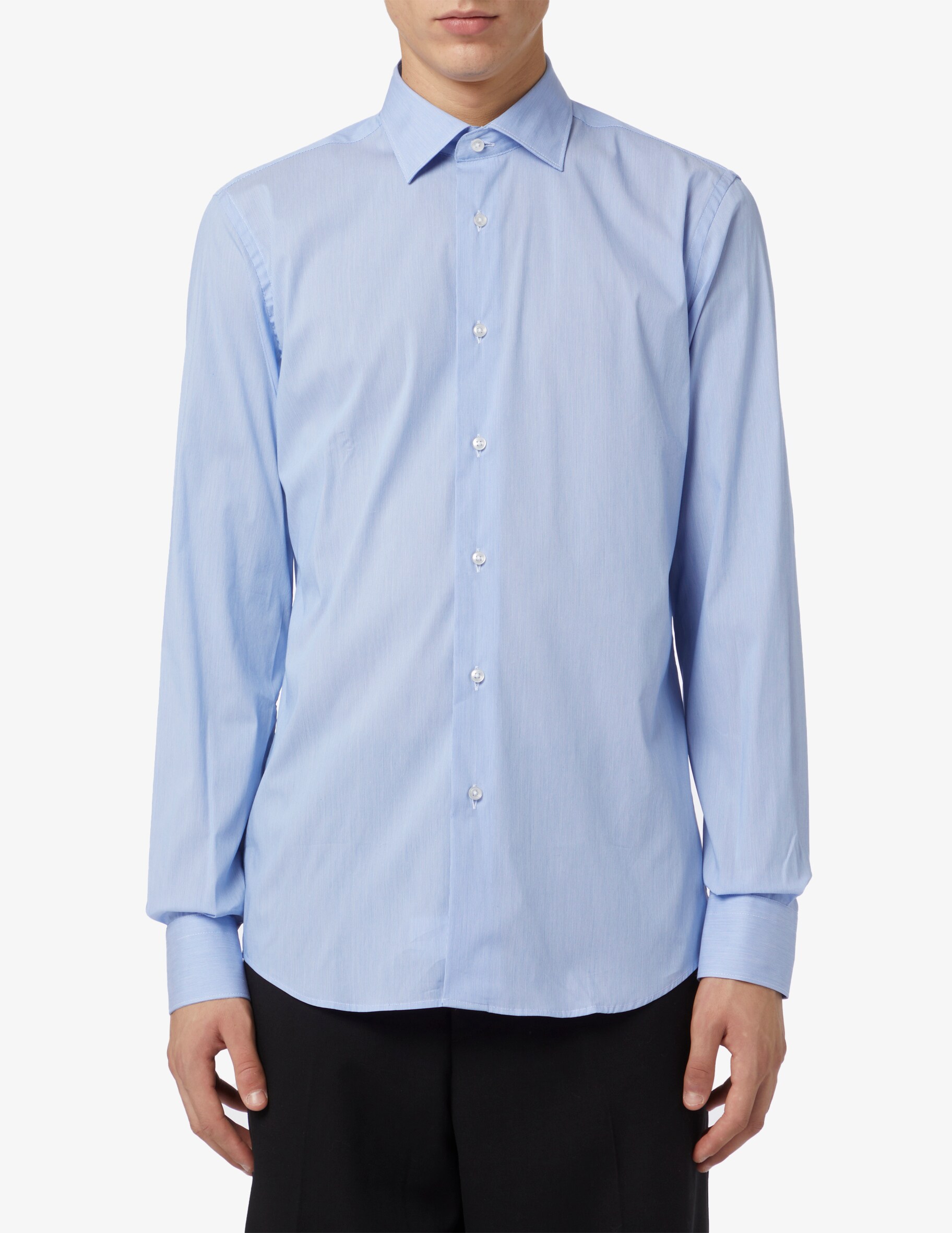 Современная рубашка в полоску стрейч Sartoria Italiana, светло-синий