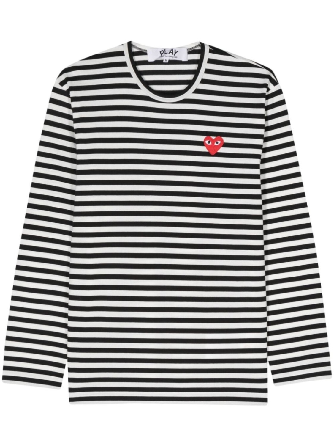 Comme Des Garçons Play полосатая футболка с нашивкой, черный