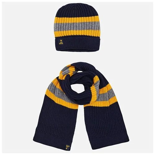 Комплект: шапка и шарф Mayoral M10483D, 152, Синий