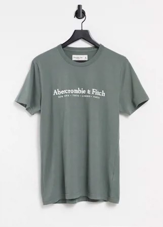 Зеленая футболка с логотипом Abercrombie & Fitch Elevated Tech-Зеленый цвет