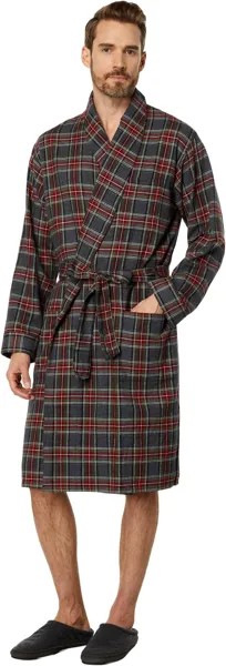 Халат Scotch Plaid Flannel Robe Regular L.L.Bean, цвет Grey Stewart