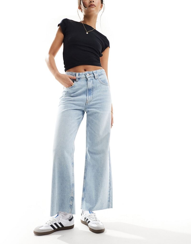 ASOS DESIGN – голубые укороченные широкие джинсы