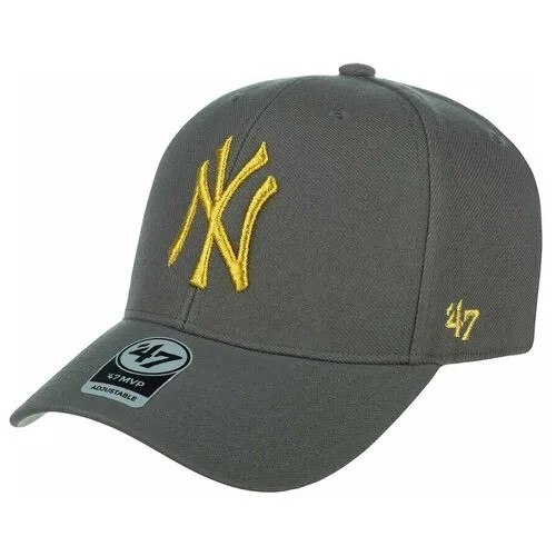 Бейсболка 47 BRAND арт. B-MTLCS17WBP New York Yankees MLB (серый / золотой), размер ONE