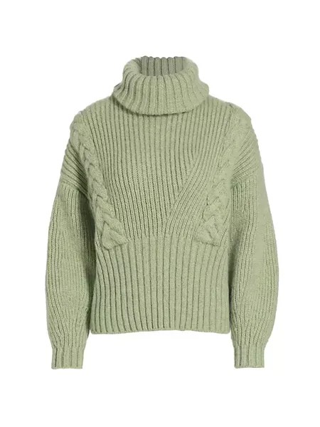 Кашемировый свитер косой вязки Alejandra Alonso Rojas, зеленый