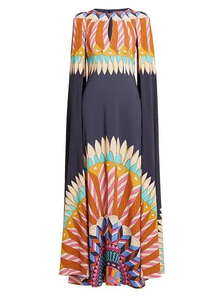 Платье-кейп макси с принтом Hathor La Doublej, цвет delta