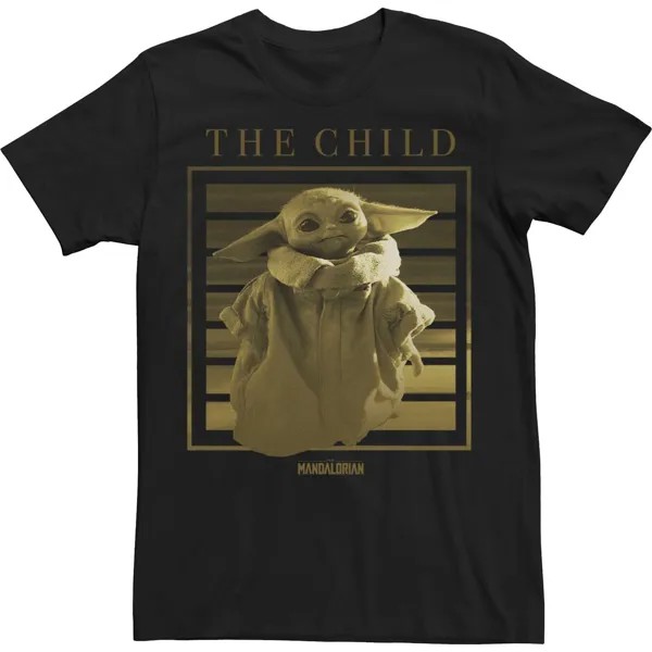 Мужская футболка с портретом и плакатом на подкладке из фильма «Звездные войны, Мандалорец, ребенок, известный как Малыш Йода» Licensed Character