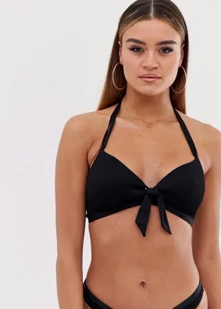 Черный бикини-топ с мягкими треугольными чашечками Freya Fuller Bust Nouveau