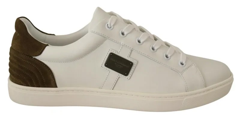 DOLCE - GABBANA Shoes Кроссовки Белые мужские низкие кеды из замши s. ЕС45/США12