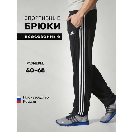 Брюки джоггеры , размер 62, черный, белый