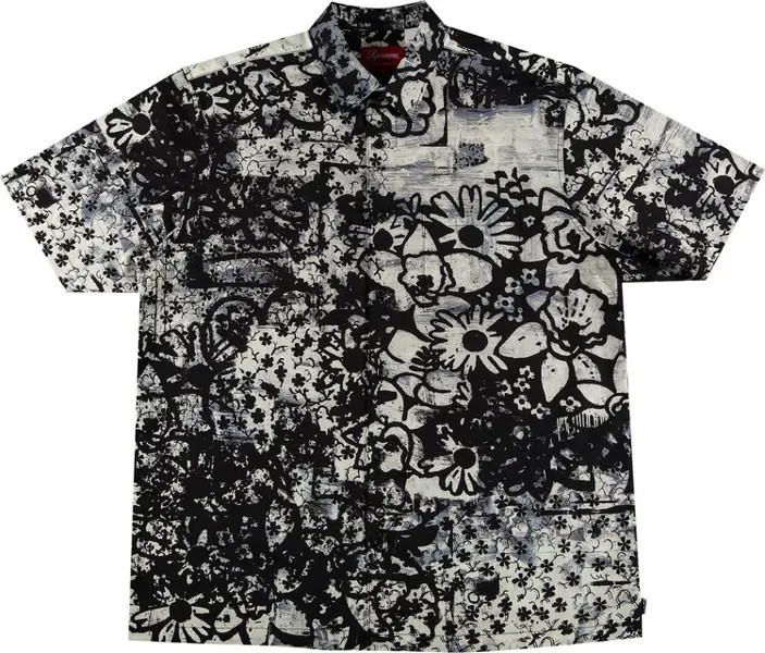 Рубашка Supreme x Christopher Wool Short-Sleeve Shirt 'Black', черный