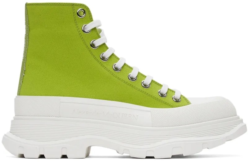 Зеленые высокие кеды Tread Slick Alexander McQueen