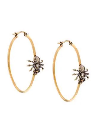 Alexander McQueen серьги-кольца с декором Skull
