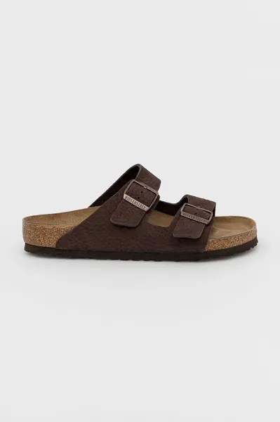 Шлепанцы Arizona из нубука Birkenstock, коричневый