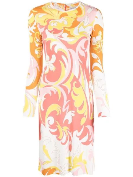 Emilio Pucci платье миди с поясом и принтом Lily