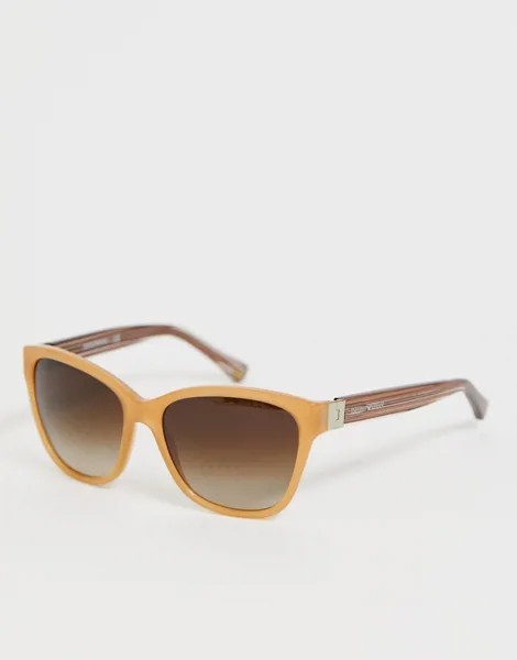 Квадратные солнцезащитные очки в полупрозрачной оправе медового цвета Emporio Armani-Мульти