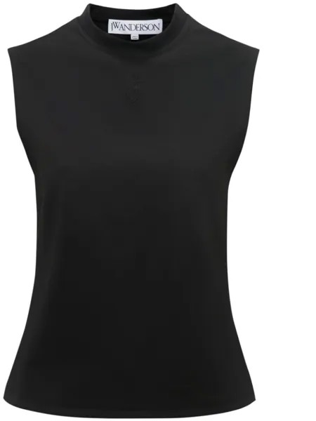 JW Anderson топ с вышитым логотипом, черный