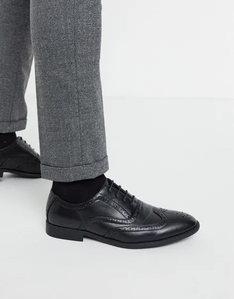 Черные броги из искусственной кожи ASOS