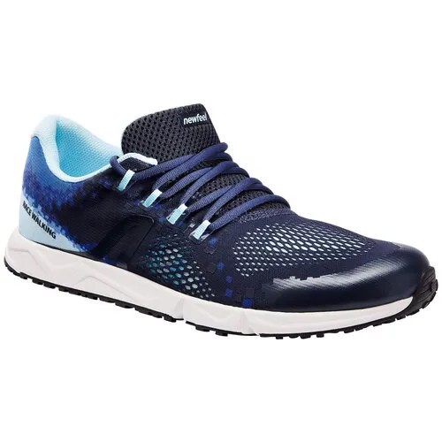 Кроссовки для спортивной ходьбы женские RW 500 сине-голубые, размер: 38, цвет: Синий Графит/Холодный Голубой NEWFEEL Х Декатлон