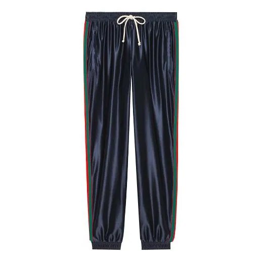 Спортивные штаны Men's GUCCI Shiny Knit Material Webbing Sports Pants/Trousers/Joggers Blue, синий