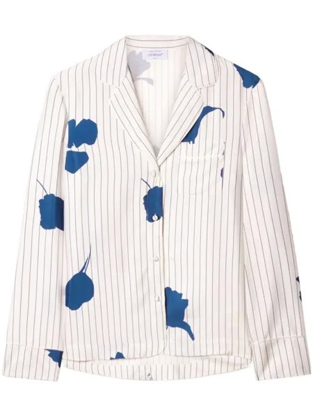 Off-White пижамная рубашка в полоску, белый