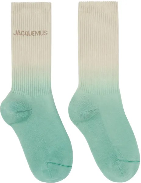 Бежевые и синие носки Le Raphia 'Les Chaussettes Moisson' Jacquemus