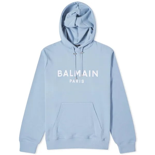 Худи Balmain Paris Logo, цвет Pale Blue & White