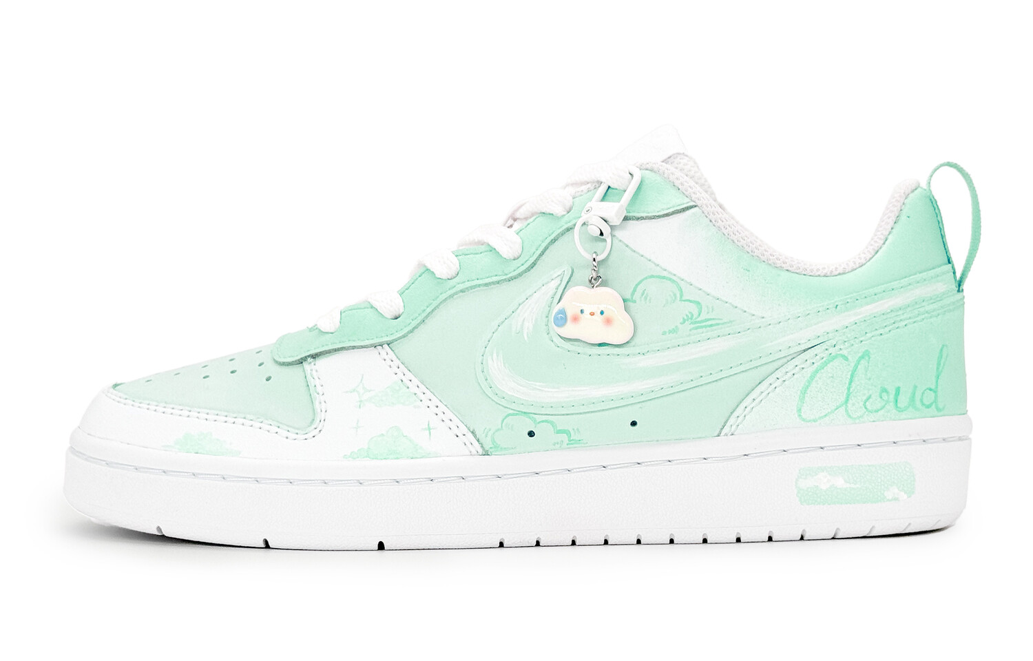 Кроссовки Nike Court Borough Skateboarding Shoes Women's Low-top Green, светло-зеленый
