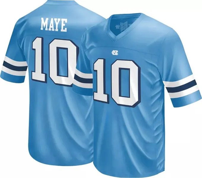 Retro Brand Мужские кроссовки North Carolina Tar Heels Drake Maye # 10 Carolina Blue Replica Football Jersey